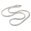 Non-Tarnish 304 Stainless Steel Round Snake Chain Necklaces for Women NJEW-G140-06E-P-1