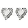 304 Stainless Steel Heart Stud Earrings EJEW-M233-20P-1