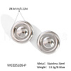 European Stainless Steel Flat Round Stud Earrings DC0079-2-1