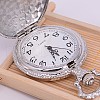 Openable Alloy Flat Round with Word Dad Pendant Necklace Quartz Pocket Watch WACH-M126-02-4