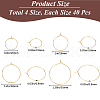SOFPLATE 160Pcs 4 Style Brass Wine Glass Charm Rings KK-SP0001-33G-2