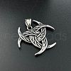 Viking Men's Triple Horn of Odin Stainless Steel Pendant Necklaces FR0632-4