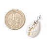 Natural Cowrie Shell & Alloy Pendants PALLOY-JF03937-2