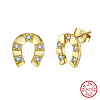 925 Sterling Silver U-Shaped Stud Earrings EJEW-C146-08G-2