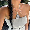 Summer Beach Alloy Shell Shape Pendant Wax Cord Wrap Necklaces FS-WG2737A-06-1