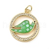 Brass Micro Pave Clear Cubic Zirconia Pendants KK-Q813-03G-2