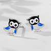 S925 Sterling Silver Owl Stud Earrings BE9884-5