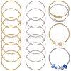 SUNNYCLUE 20Pcs 2 Colors Stainless Steel Twisted Ring Open Cuff Bangles BJEW-SC0001-33-1