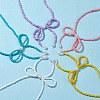 Bowknot 304 Stainless Steel Necklaces NJEW-JN04670-2