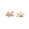 Brass Micro Pave Clear Cubic Zirconia Charms KK-S356-473-NF-2