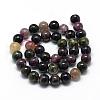 Natural Tourmaline Beads Strands G-R446-6mm-03-2