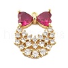 Brass Micro Pave Cubic Zirconia Pendants KK-L228-26G-1