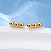 201 Stainless Steel Beaded Horizontal Bar Stud Earrings with 316 Stainless Steel Pin for Women X-STAS-K238-01G-4