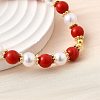 ABS Imitation Pearl Round Beads Stretch Bracelets for Women BJEW-D317-10B-G-3