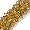 Transparent Electroplate Glass Beads Strands EGLA-N013-T4mm-B08-1