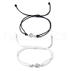 2Pcs 2 Colors Korean Waxed Polyester Cord Adjustable Bracelets BJEW-JB11590-2