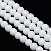 Opaque Solid Color Crystal Glass Round Beads Strands EGLA-F037-8mm-E01-2
