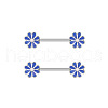 304 Stainless Steel Enamel Flower Nipple Barbells WG20A72-03-1