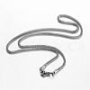 201 Stainless Steel Mesh Chain Necklaces NJEW-G256-01P-1