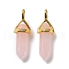 Natural Rose Quartz Pointed Pendants G-K329-52G-3