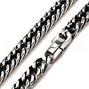 304 Stainless Steel Cuban Link Chain Necklace NJEW-P288-01B-AS-1-2