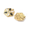 304 Stainless Steel Enamel Rhinestone Flower Pendants STAS-U057-04G-01A-2