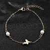 304 Stainless Steel Butterfly Link Bracelets BJEW-C098-01C-G-3