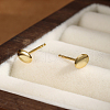 Minimalist Geometric Oval S925 Sterling Silver Bean Stud Earrings RJ2944-5