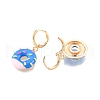 Enamel Donut Dangle Leverback Earrings EJEW-N012-101-3