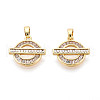 Brass Micro Pave Cubic Zirconia Pendants KK-N272-08G-1