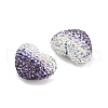 Gradient Color Heart Shaped Polymer Clay Rhinestone Beads CLAY-NH0002-03G-2