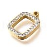 304 Stainless Steel Square Pendants STAS-Q348-13B-G-2
