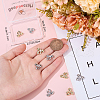 Beebeecraft 12Pcs 2 Colors Brass Micro Pave Clear Cubic Zirconia Pendants KK-BBC0015-63-3