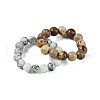 Round Natural & Synthetic Gemstone Beads Stretch Rings for Unisex G-C140-04-2