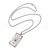 Non-Tarnish 201 Stainless Steel Rectangle with Constellation Pendant Necklaces NJEW-M223-02K-3