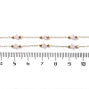 304 Stainless Steel & Glass Link Chain Necklaces NJEW-U026-22G-5