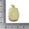 Flower Pattern Brass Enamel Pendants KK-Z102-20G-3