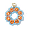 Handmade Seed Beads Pendants PALLOY-MZ00205-2