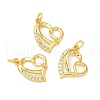 Rack Plating Brass Micro Pave Cubic Zirconia Pendants KK-C030-26G-3