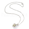 Luminous Alloy Locket Heart Pendant Necklaces NJEW-F284-07A-3
