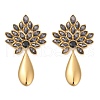 304 Stainless Steel Glass Stud Earrings for Women EJEW-M095-11G-02-2