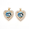Brass Micro Pave Clear Cubic Zirconia Pendants for Women KK-T070-93A-04-1