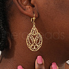 Elegant Brass Flower Pattern Hoop Earrings MQ3873-1