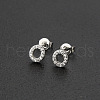 Brass Micro Pave Clear Cubic Zirconia Stud Earrings FS-WGC2F12-15-1