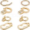 CHGCRAFT 8Pcs 4 Style Brass Micro Pave Clear Cubic Zirconia Twister Clasps ZIRC-CA0001-09-1