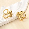 Brass Micro Pave Clear Cubic Zirconia Cuff Earrings EJEW-K309-02G-3