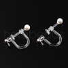 Resin Clip-on Earring Converter with Loops & ABS Plastic Imitation Pearl Beaded STAS-T064-01P-4