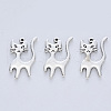 Tibetan Style Alloy Kitten Pendants X-TIBE-R316-067AS-RS-1