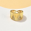 Brass Micro Pave Cubic Zirconia Adjustable Open Cuff Rings RJEW-V009-02G-2