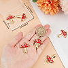 Beebeecraft 6Pcs Autumn Theme Real 18K Gold Plated Brass Micro Pave Cubic Zirconia Pendants ZIRC-BBC0002-34-3